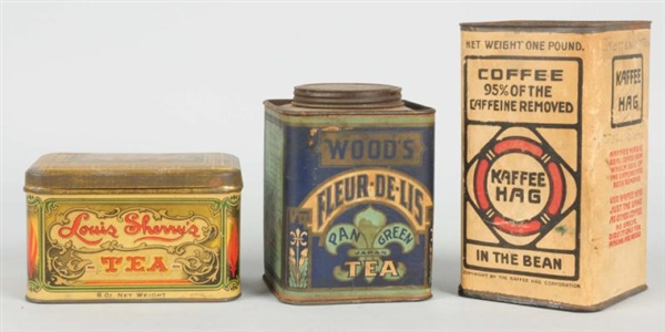 LOT OF 3: TEA/COFFEE CANS.                        