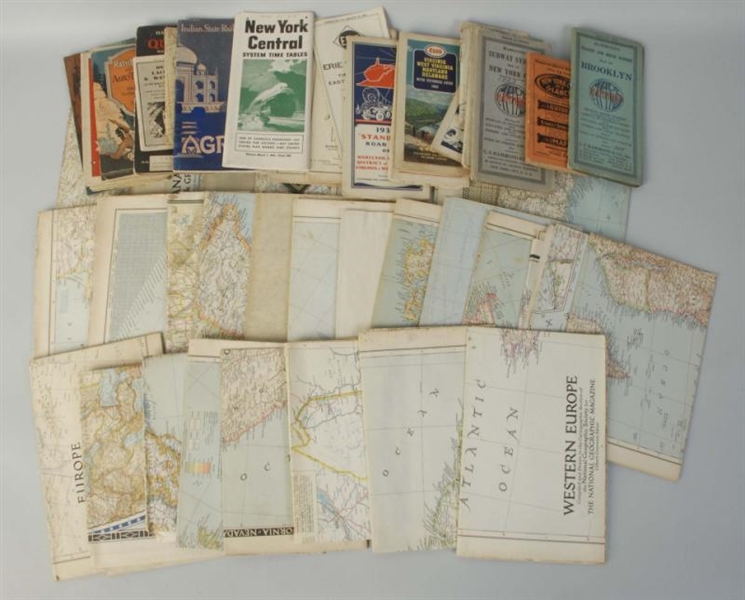 LOT OF ASSORTED VINTAGE MAPS.                     