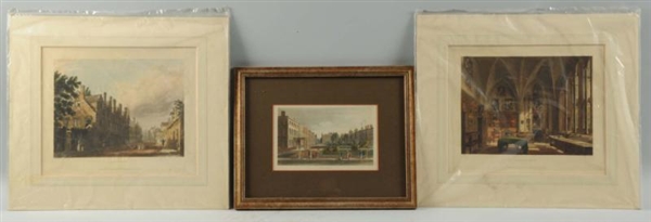 LOT OF 3: COLORED ETCHINGS OF ENGLAND.            