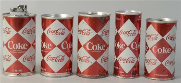 LOT OF 5: 1960S COCA-COLA CANS.                   