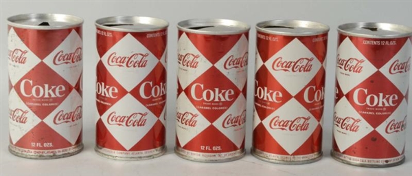 LOT OF 5: 1966 FIRST MULTI-DIAMOND COCA-COLA CANS 