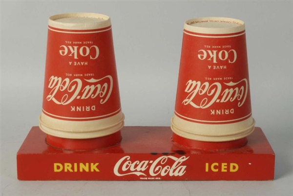 1940S-50S COCA-COLA CUP STAND.                    