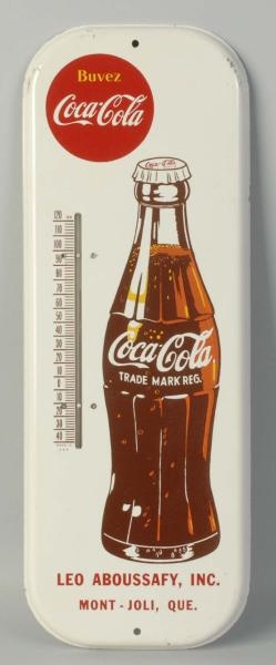 1950S FRENCH COCA-COLA TIN THERMOMETER.           