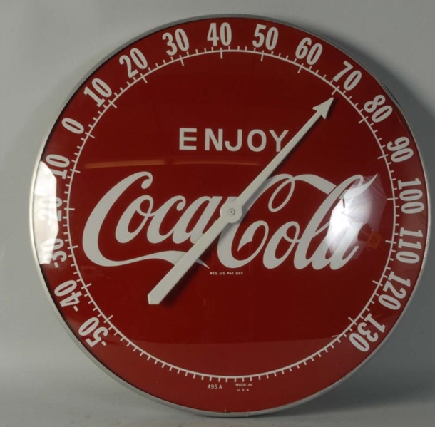 1960S LARGE COCA-COLA DIAL THERMOMETER.           