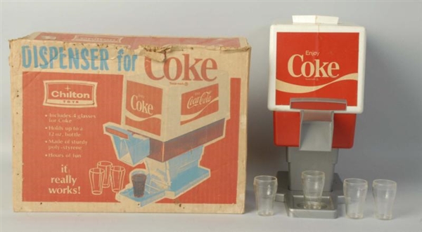 1970S COCA-COLA TOY DISPENSER & BOX.              