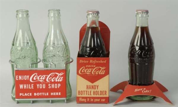 LOT OF 4: COCA-COLA BOTTLES AND MISC.             