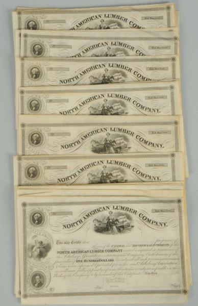 LOT OF 20+ UNISSUED STOCK CERTIFICATES.           