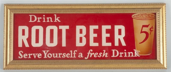 30S-40S ROOT BEER REVERSE ON GLASS SIGN.          