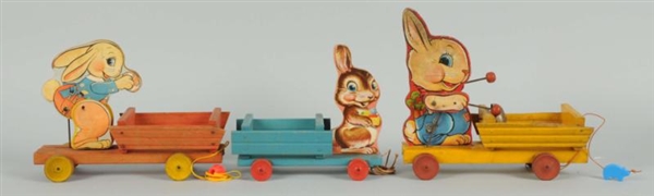 LOT OF 3: FISHER PRICE RABBIT TOYS.               