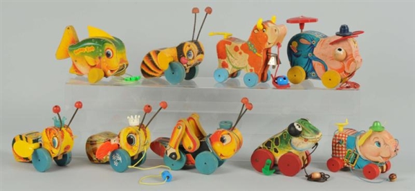 LOT OF 9: SMALL FISHER PRICE ANIMALS.             