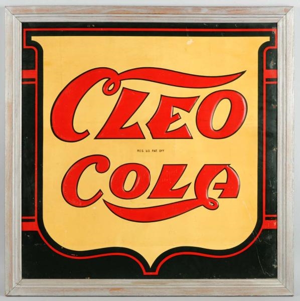 EMBOSSED TIN CLEO COLA SIGN.                      