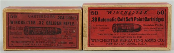 LOT OF 2: BOXES OF 50 .38 AND .32 WINCHESTER.     
