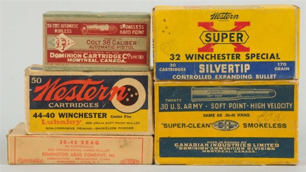 LOT OF :5 BOXES OF AMMUNITION.                    
