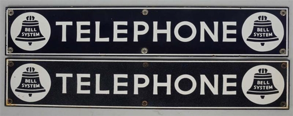 LOT OF 2: PORCELAIN BELL TELEPHONE SIGNS.         