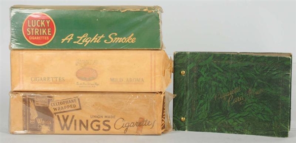 LOT OF CIGARETTE BOXES AND TOBACCO CARDS.         