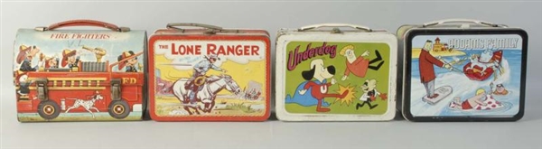 LOT OF 4: TIN LITHO LUNCH BOXES.                  