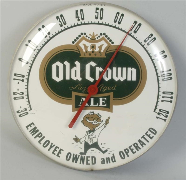 OLD CROWN CLOCK THERMOMETER.                      