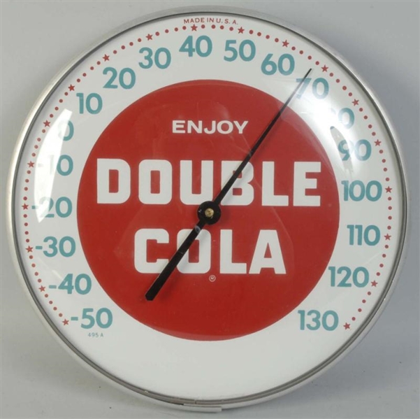 DOUBLE COLA CLOCK THERMOMETER.                    