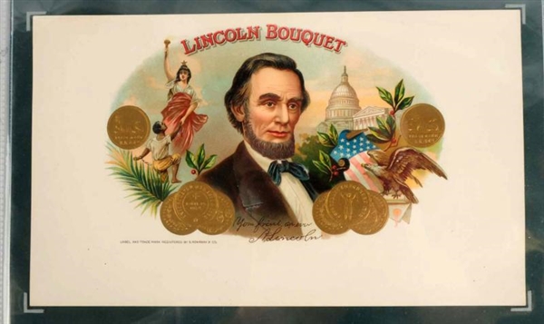 LINCOLN BOUQUET INNER CIGAR LABEL.                