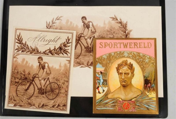 LOT OF 3: SPORTS THEMED CIGAR LABELS.             