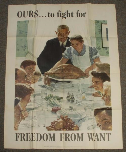 WWII FREEDOM FROM WANT POSTER.                    