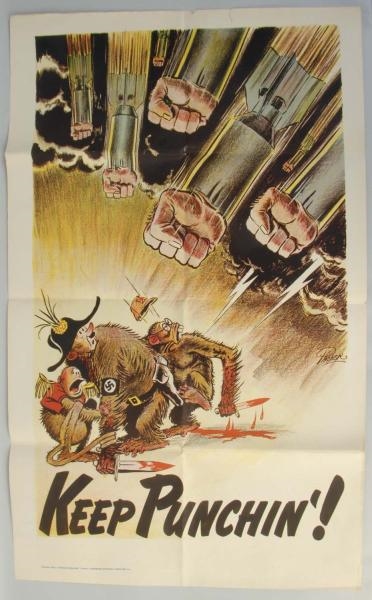 1942 WWII "KEEP PUNCHIN"  POSTER.                 