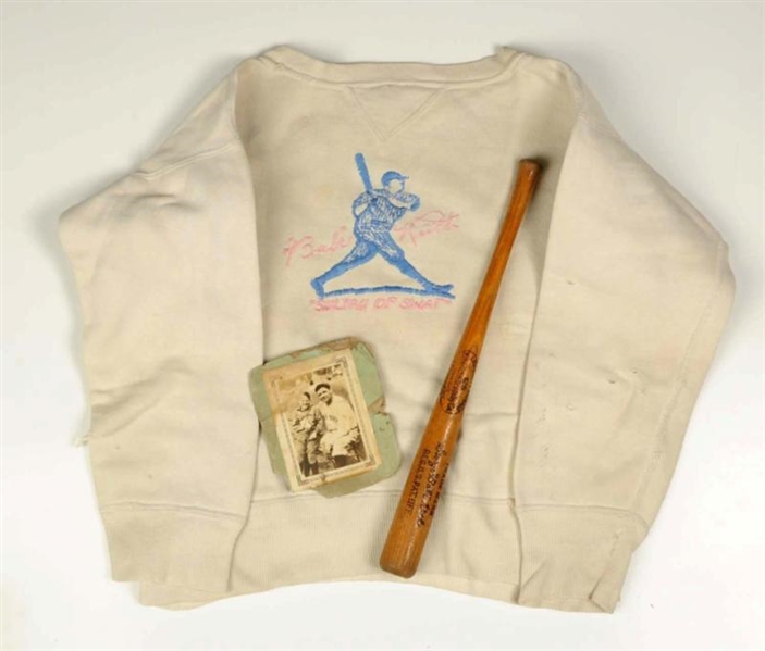 LOT OF 3: VINTAGE BABE RUTH ITEMS.                