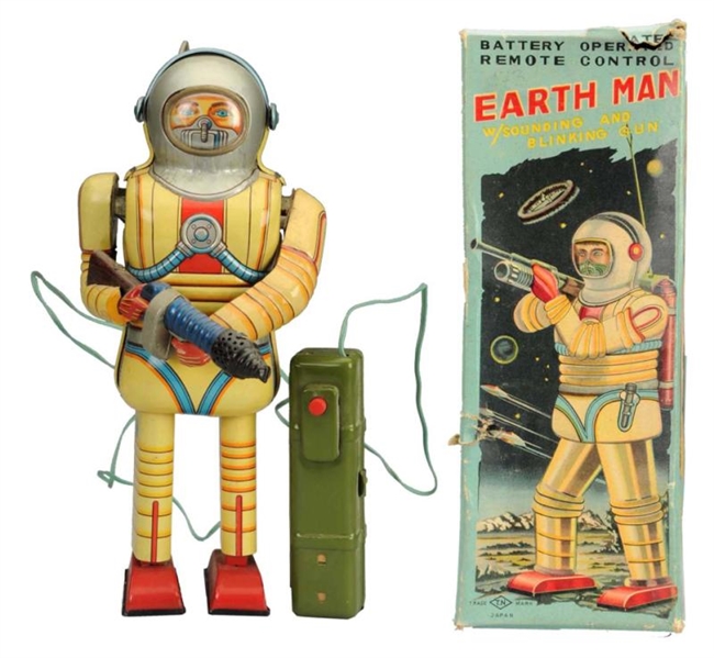 TIN LITHO & EARTH MAN BATTERY OPERATED.           