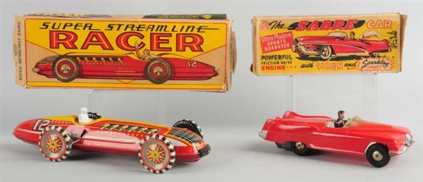 LOT OF 2: MARX PLASTIC WIND-UP AUTOMOBILE TOYS.   