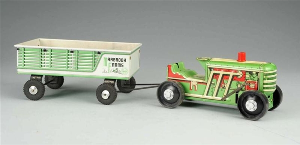 MARX TIN WIND-UP MARBROOK FARMS TRACTOR TRAILER.  