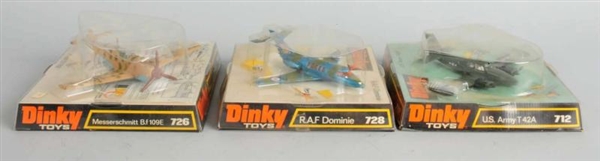 LOT OF 3: DIE CAST  DINKY AIRPLANE TOYS.          