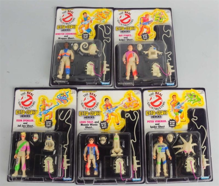LOT OF 5: THE REAL GHOSTBUSTERS ECTO-GLOW HEROES. 