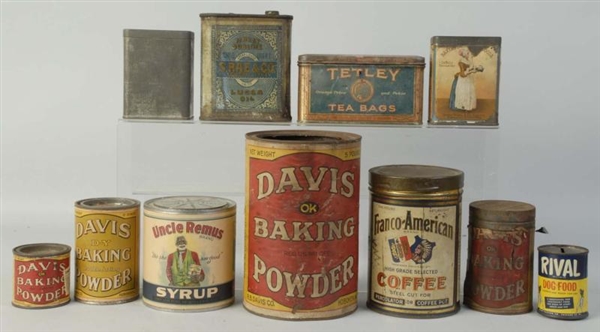 LOT OF 10: ASSORTED PRODUCT TINS.                 