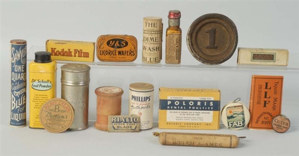 LOT OF ASSORTED SMALL ADVERTISING TINS.           
