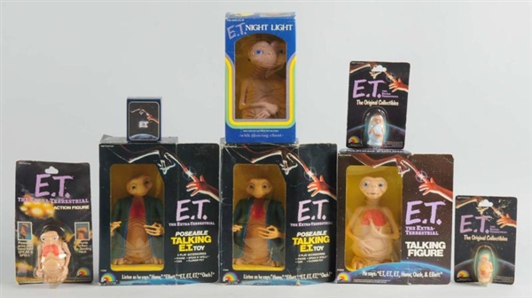 LOT OF 8: E.T. MOVIE ACTION FIGURES & ACCESSORIES 