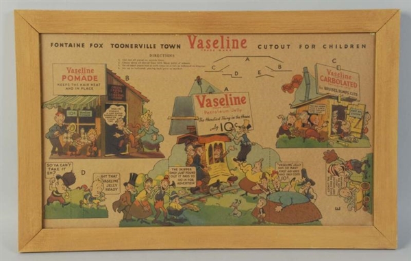 1930S VASELINE TUNERVILLE TOWN CUTOUT.            