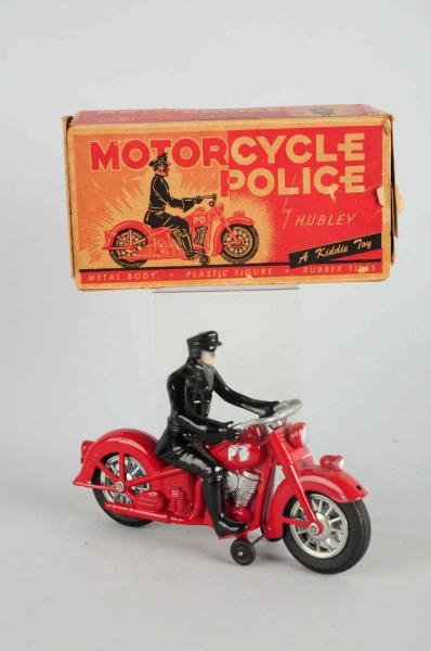 CAST IRON MOTORCYCLE WITH BOX.                    