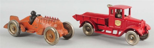 LOT OF 2: CONTEMPORARY CAST IRON VEHICLE TOYS.    