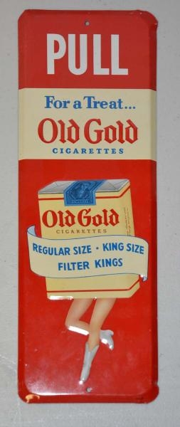 OLD GOLD CIGARETTES TIN DOOR PUSH.                