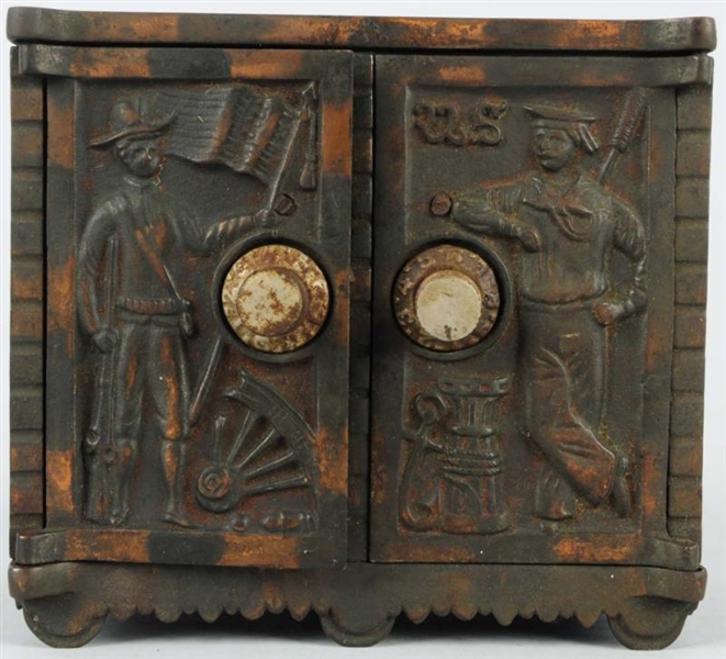 CAST IRON ARMY/NAVY SAFE BANK.                    