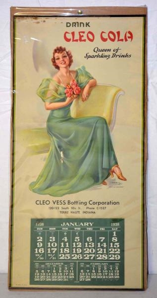 1938 CLEO COLA PAPER ADVERTISING CALENDAR.        