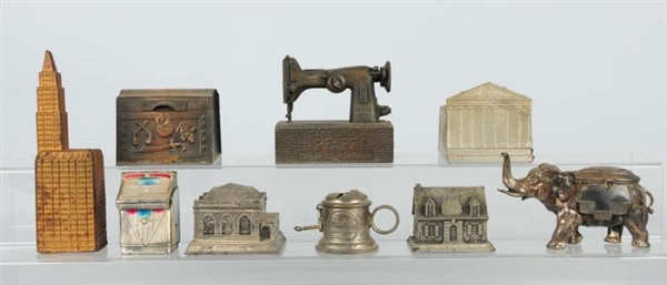 LOT OF 9: EARLY  ASSORTED STILL BANKS.            