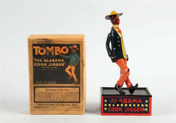 STRAUSS TIN LITHO TOMBO ROOF DANCING TOY.         