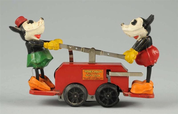 LIONEL MICKEY & MINNIE MOUSE HAND CAR TOY.        