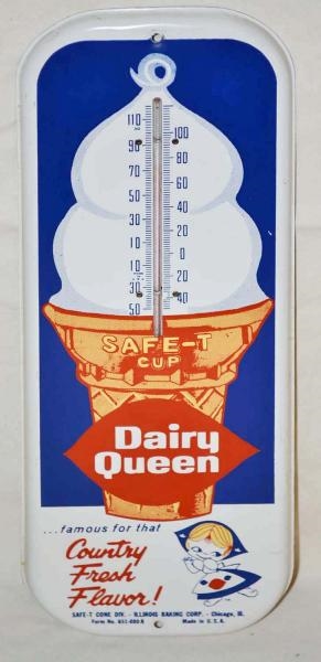 DAIRY QUEEN TIN THERMOMETER.                      