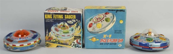 LOT OF 2: JAPANESE SPACE FLYING SAUCER TOYS.      