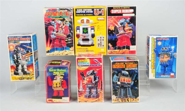 LOT OF 8: JAPANESE BATTERY OPERATED ROBOT TOYS.   