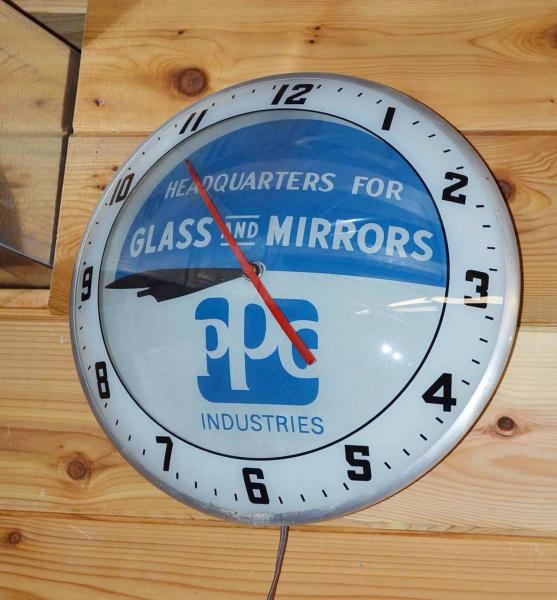 PPG GLASS DOUBLE BUBBLE CLOCK.                    