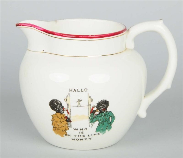 AFRICAN AMERICAN PORCELAIN PITCHER.               