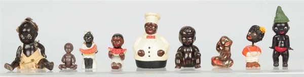 LOT OF CHINA BISQUE BLACK AMERICANA FIGURES.      
